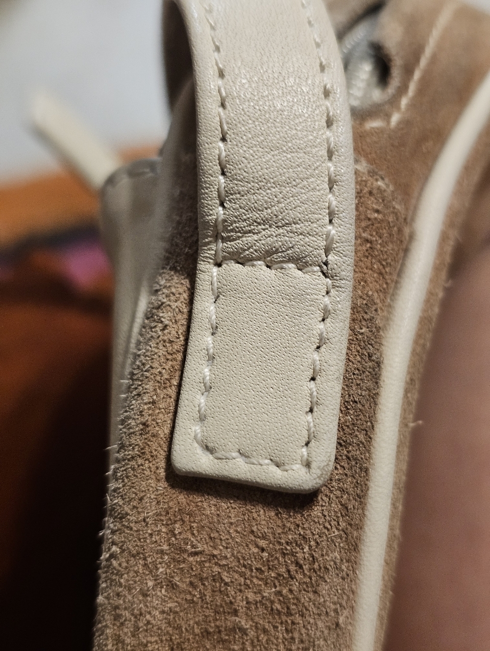 Vintage LOEWE Anagram Suede Leather Round Circle Shoulder Bag Crossbody Beige - Picture 3 of 9